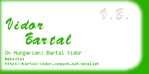 vidor bartal business card